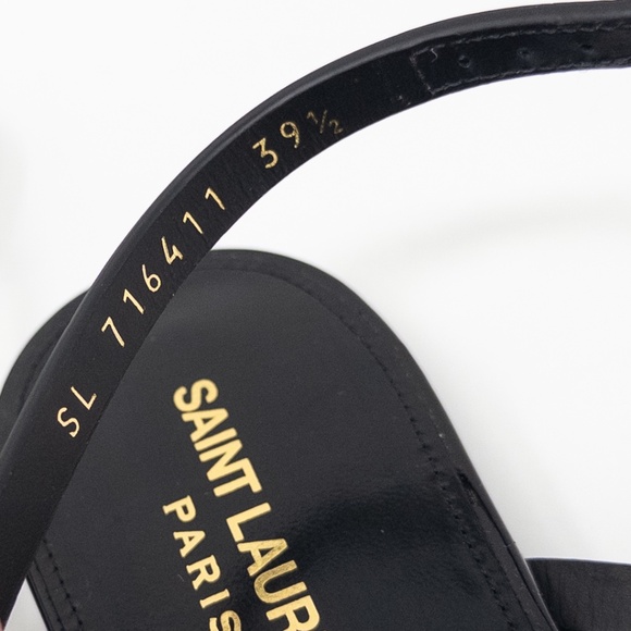 Saint Laurent Cassandra YSL Strass Medalian Flat Sandals EU 39.5 US 9.5 - Picture 4 of 8